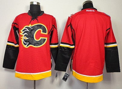 Custom Calgary Flames red jersey