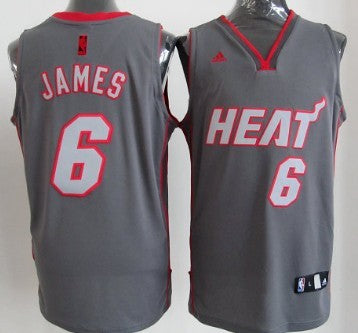 LeBron James Miami Heat gray Shadow jersey