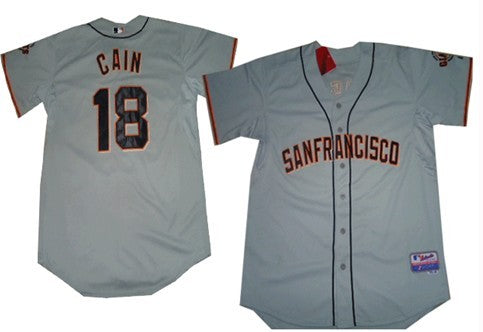 Matt Cain San Francisco Giants gray jersey
