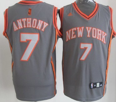 Carmelo Anthony New York Knicks gray Shadow jersey