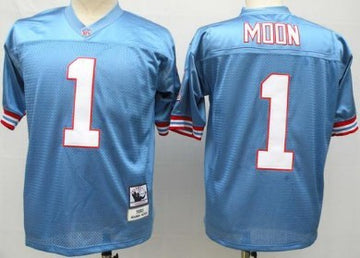 Warren Moon Tennessee Titans blue Throwback jersey