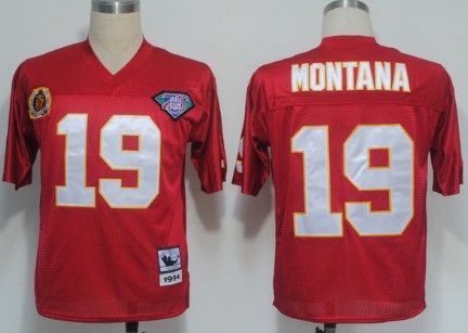 Joe Montana Kansas City Chiefs red Throwback jersey