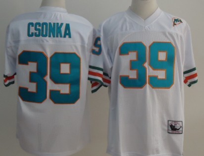 Larry Csonka Miami Dolphins white Throwback jersey