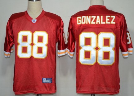 Reebok Tony Gonzalez Kansas City Chiefs red jersey