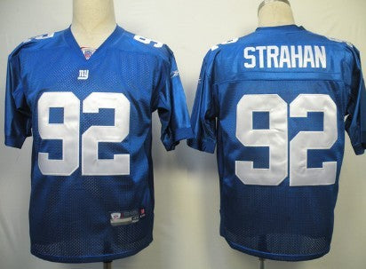 Reebok Michael Strahan New York Giants blue jersey