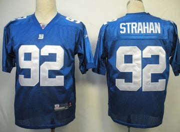 Reebok Michael Strahan New York Giants blue jersey