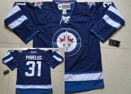 Ondrej Pavelec Winnipeg Jets navy jersey