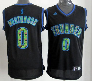 Russell Westbrook Oklahoma City Thunder black Fashion jersey