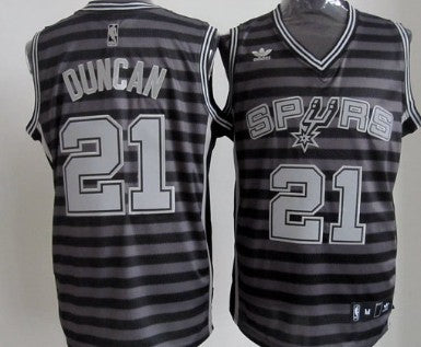 Tim Duncan San Antonio Spurs gray jersey