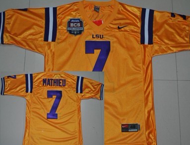 Tyrann Mathieu LSU Tigers yellow jersey