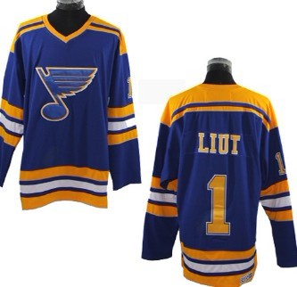 Mike Liut St. Louis Blues blue Throwback jersey