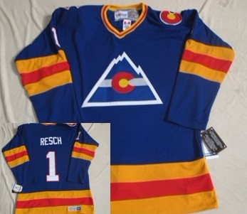 Chico Resch Colorado Avalanche blue Throwback jersey