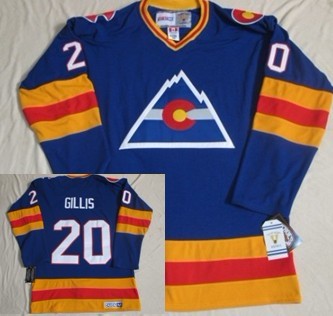 Mike Gillis Colorado Avalanche blue Throwback jersey