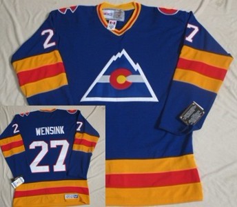 John Wensink Colorado Avalanche blue Throwback jersey
