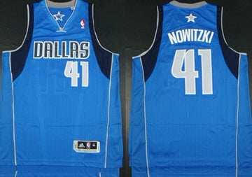 Dirk Nowitzki Revolution Dallas Mavericks blue Authentic jersey