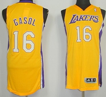 Pau Gasol Revolution Los Angeles Lakers yellow Authentic jersey