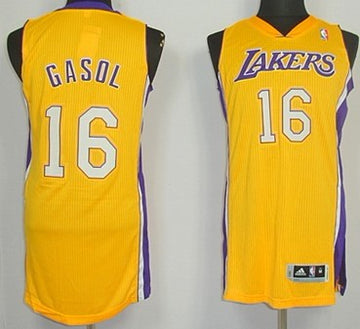Pau Gasol Revolution Los Angeles Lakers yellow Authentic jersey