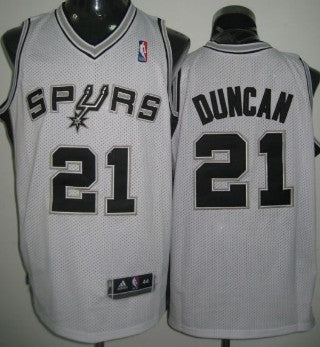 Tim Duncan San Antonio Spurs white jersey