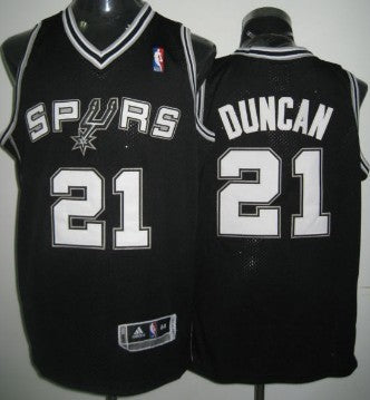 Tim Duncan San Antonio Spurs black jersey
