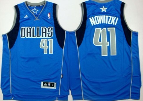 Dirk Nowitzki Revolution Dallas Mavericks blue jersey