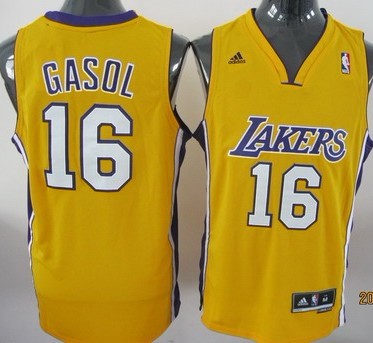 Pau Gasol Revolution Los Angeles Lakers yellow jersey