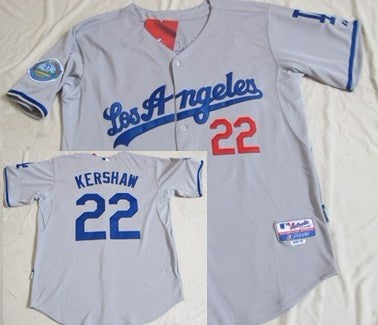 Clayton Kershaw Los Angeles Dodgers gray jersey