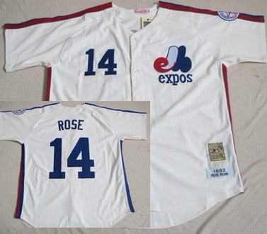 Pete Rose Washington Nationals cream Throwback jersey