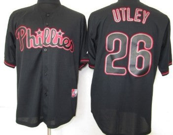 Chase Utley Philadelphia Phillies black Fashion jersey