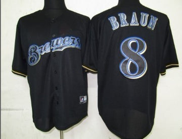Ryan Braun Milwaukee Brewers black Fashion jersey