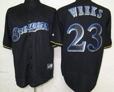 Rickie Weeks Milwaukee Brewers black Fashion jersey