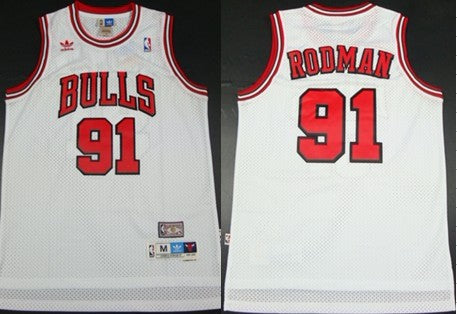 Dennis Rodman Chicago Bulls white Throwback jersey