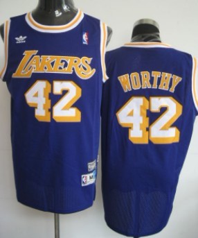 James Worthy Los Angeles Lakers purple Throwback jersey