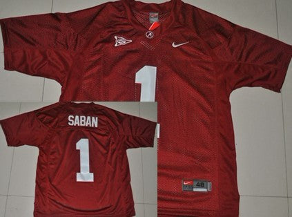 Nick Saban Alabama Crimson Tide red jersey
