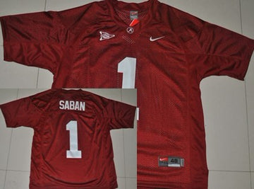 Nick Saban Alabama Crimson Tide red jersey