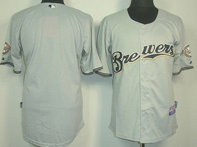 Custom Milwaukee Brewers gray jersey