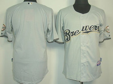 Custom Milwaukee Brewers gray jersey