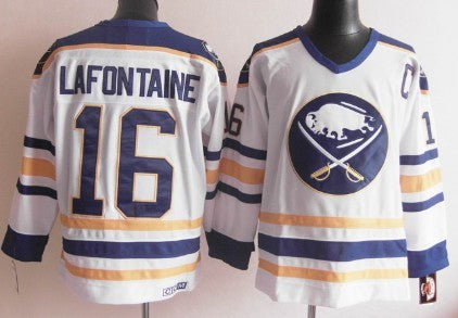 Pat Lafontaine Buffalo Sabres white Throwback jersey