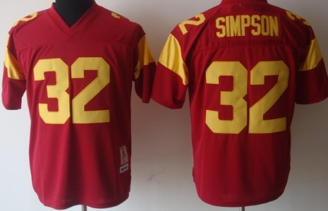 O.J Simpson USC Trojans red jersey