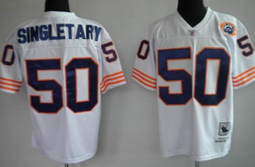 Mike Singletary Chicago Bears white Throwback jersey