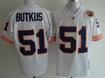 Dick Butkus Chicago Bears white Throwback jersey
