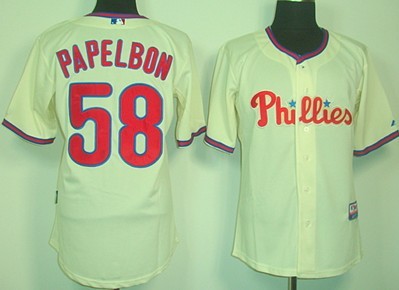 Jonathan Papelbon Philadelphia Phillies cream jersey