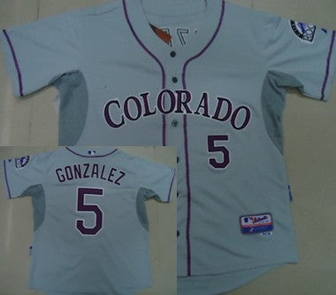 Carlos Gonzalez Colorado Rockies gray jersey