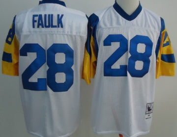 Marshall Faulk Los Angeles Rams white Throwback jersey