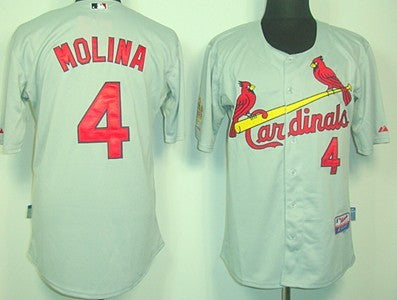 Yadier Molina St. Louis Cardinals gray jersey