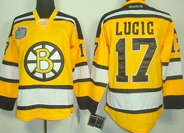 Milan Lucic Boston Bruins yellow jersey