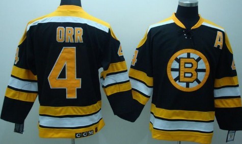 Bobby Orr Boston Bruins black Throwback jersey