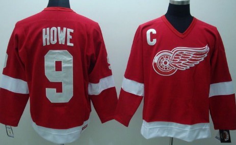 Gordie Howe Detroit Red Wings red Throwback jersey