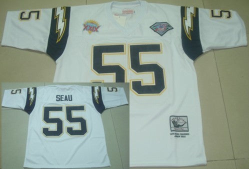 Junior Seau Los Angeles Chargers white Throwback jersey