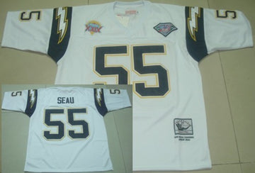 Junior Seau Los Angeles Chargers white Throwback jersey