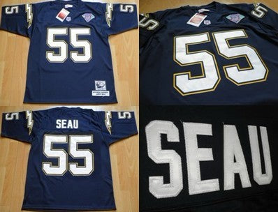 Junior Seau Los Angeles Chargers blue Throwback jersey